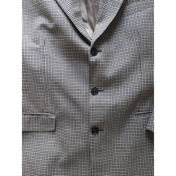 Jacobson's Men's 40 Tan Brown Check Silk Wool 3-Button Blazer Sport Coat Blazer - Picture 4 of 12